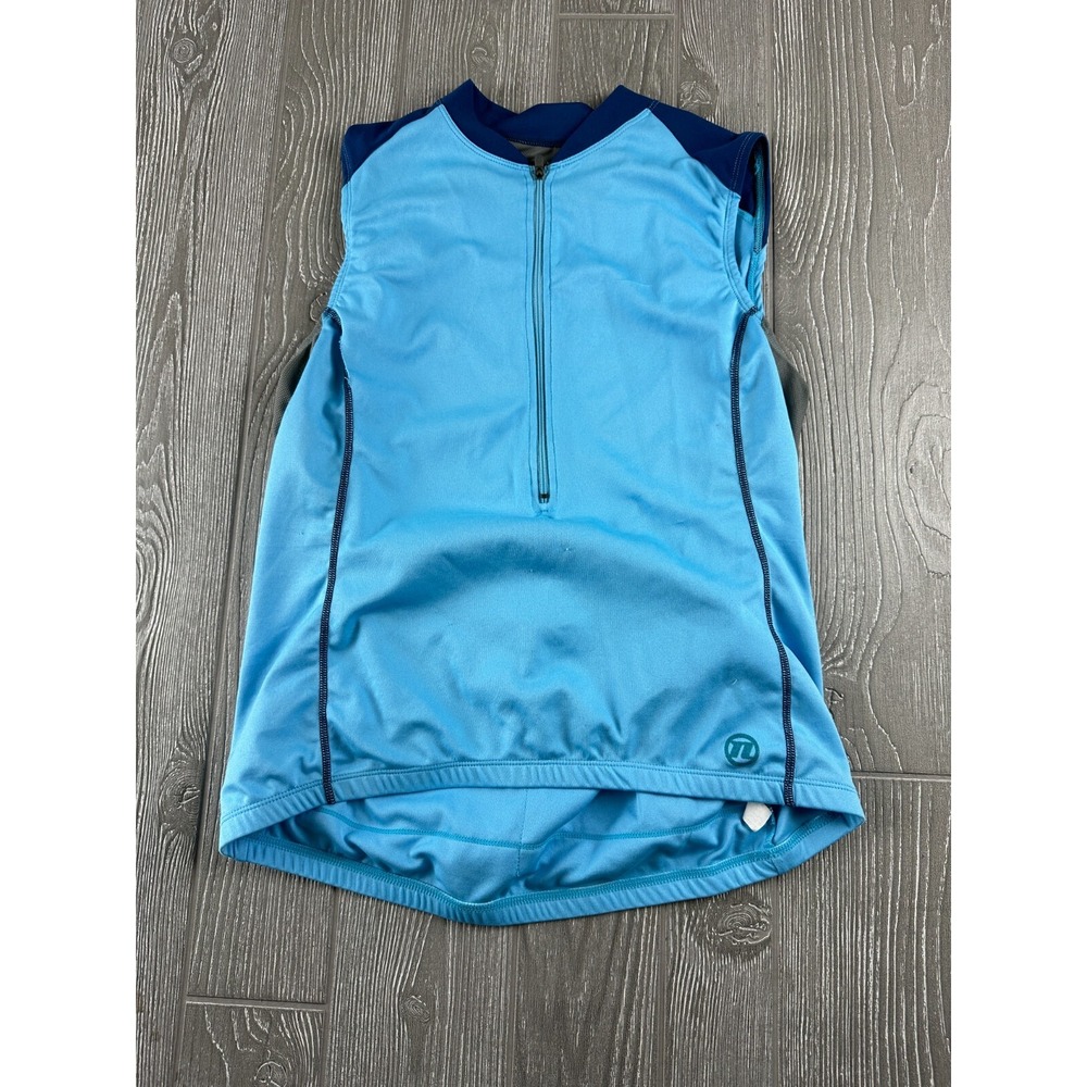 Novara Cycling Jersey Large Unisex Blue Short Sleeve 1/2 Zip Stretch Pullover